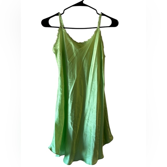Vintage Other - Vintage Y2K 90s 100% Silk La Senza Green Strappy Nightgown Lingerie Slip Dress S